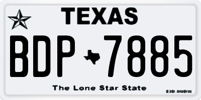 TX license plate BDP7885