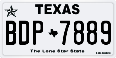 TX license plate BDP7889