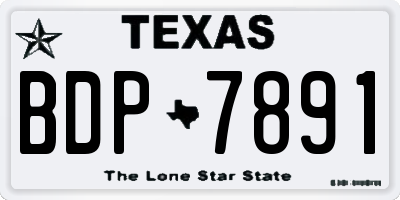 TX license plate BDP7891