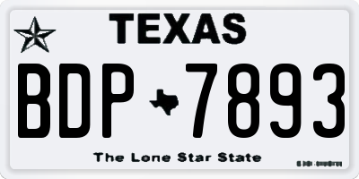 TX license plate BDP7893