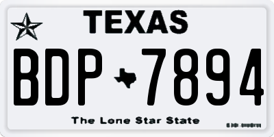TX license plate BDP7894