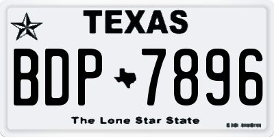 TX license plate BDP7896