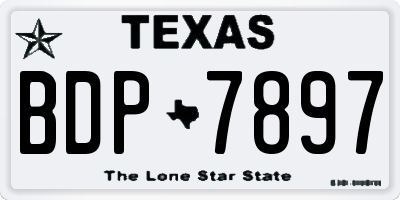 TX license plate BDP7897