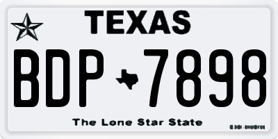 TX license plate BDP7898