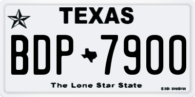TX license plate BDP7900