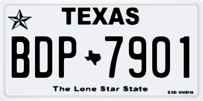 TX license plate BDP7901
