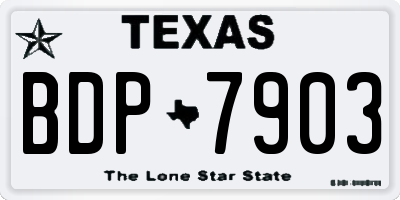 TX license plate BDP7903