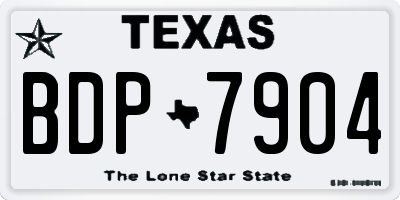 TX license plate BDP7904
