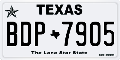 TX license plate BDP7905