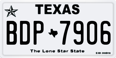 TX license plate BDP7906