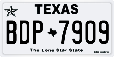 TX license plate BDP7909
