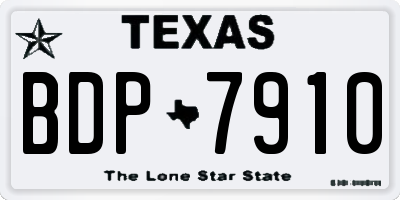TX license plate BDP7910