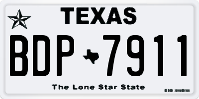 TX license plate BDP7911