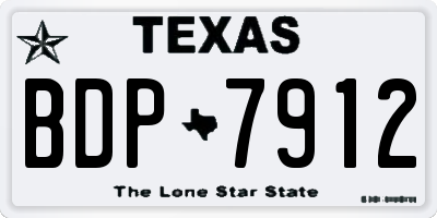 TX license plate BDP7912