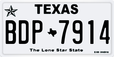 TX license plate BDP7914