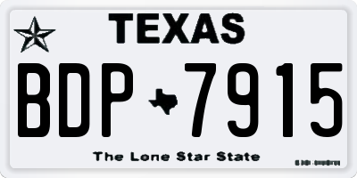 TX license plate BDP7915