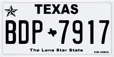 TX license plate BDP7917