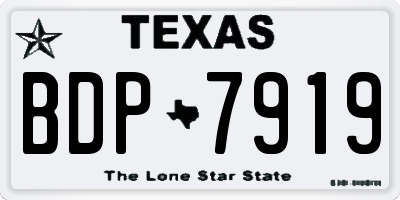 TX license plate BDP7919