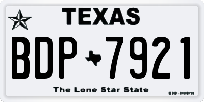 TX license plate BDP7921