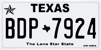 TX license plate BDP7924
