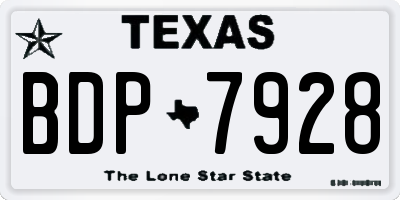 TX license plate BDP7928