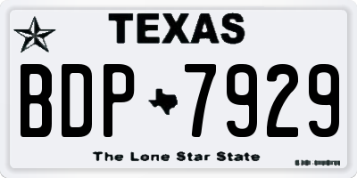 TX license plate BDP7929