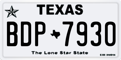 TX license plate BDP7930