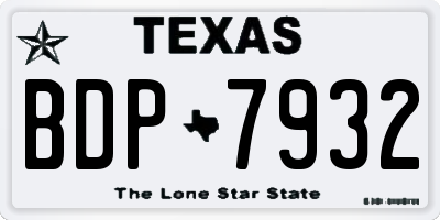 TX license plate BDP7932