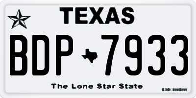 TX license plate BDP7933