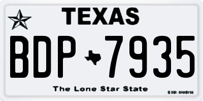 TX license plate BDP7935
