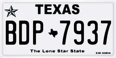 TX license plate BDP7937