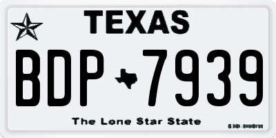 TX license plate BDP7939
