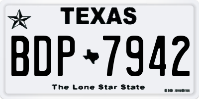 TX license plate BDP7942