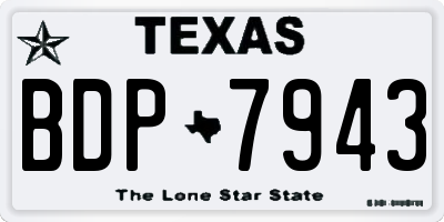 TX license plate BDP7943