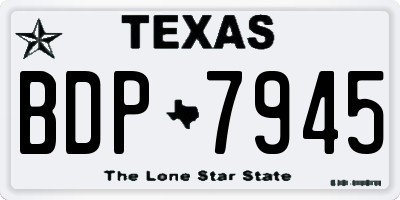 TX license plate BDP7945