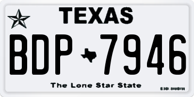 TX license plate BDP7946