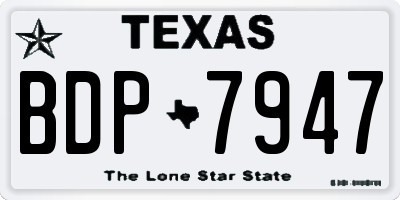 TX license plate BDP7947