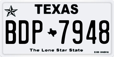 TX license plate BDP7948