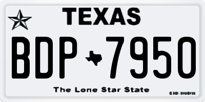 TX license plate BDP7950