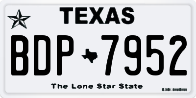 TX license plate BDP7952