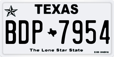 TX license plate BDP7954