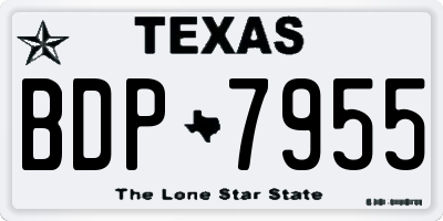 TX license plate BDP7955