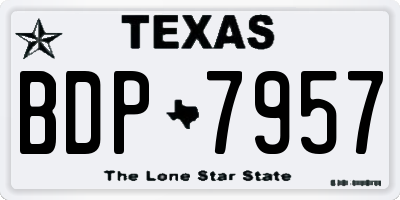 TX license plate BDP7957