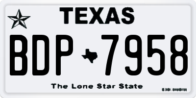 TX license plate BDP7958