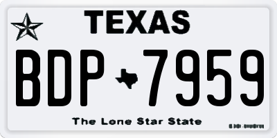 TX license plate BDP7959