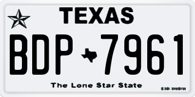 TX license plate BDP7961