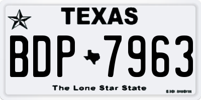 TX license plate BDP7963
