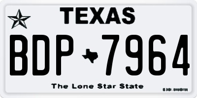 TX license plate BDP7964