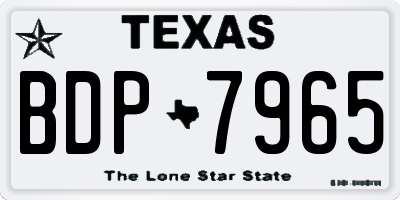 TX license plate BDP7965