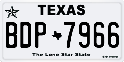 TX license plate BDP7966